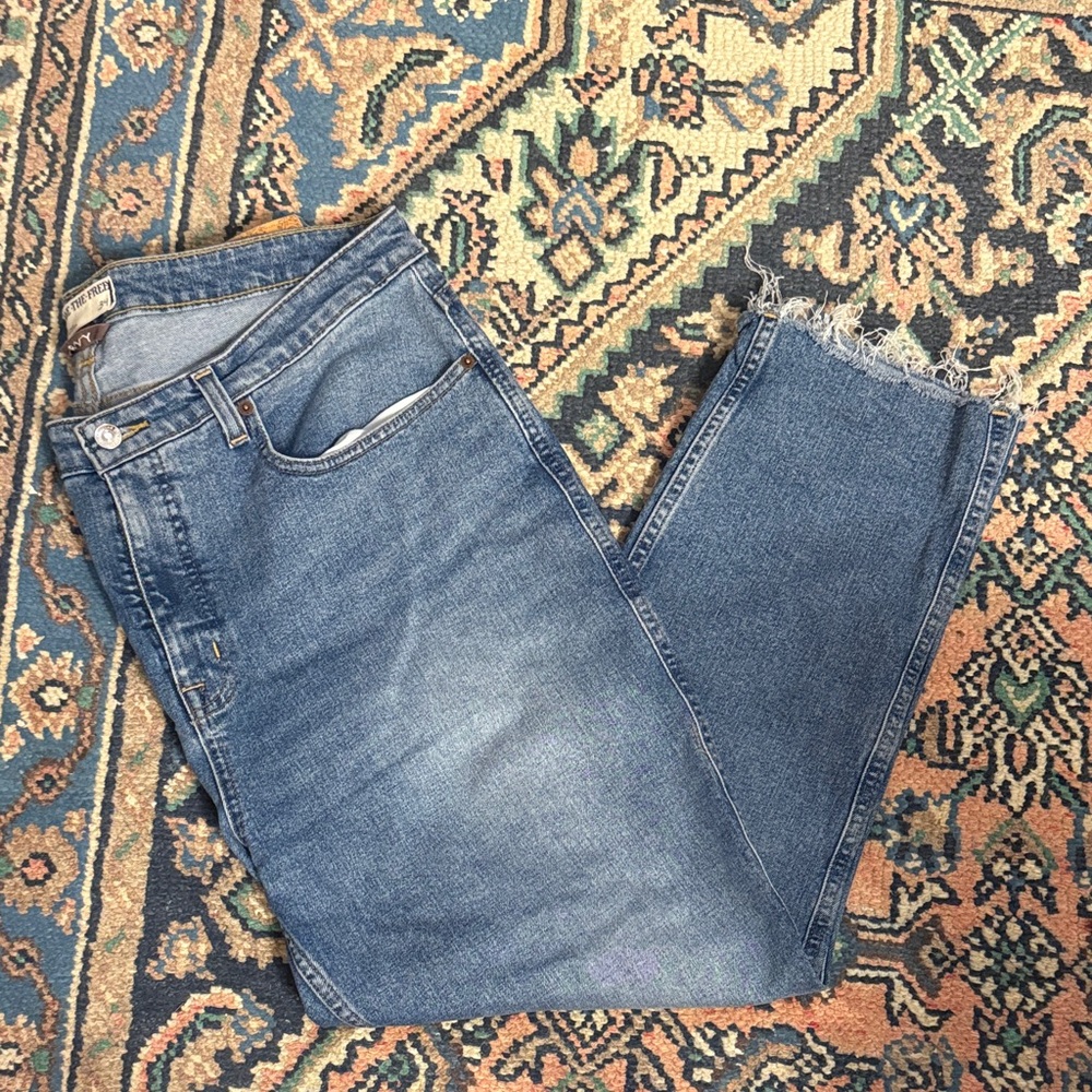 We The Free Medium Blue CRVY High Rise Vintage Straight Leg Jeans